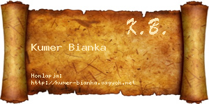 Kumer Bianka névjegykártya